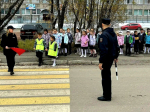 Госавтоинспекторы г. Воркуты провели для первоклассников экскурсии к пешеходным переходам.
